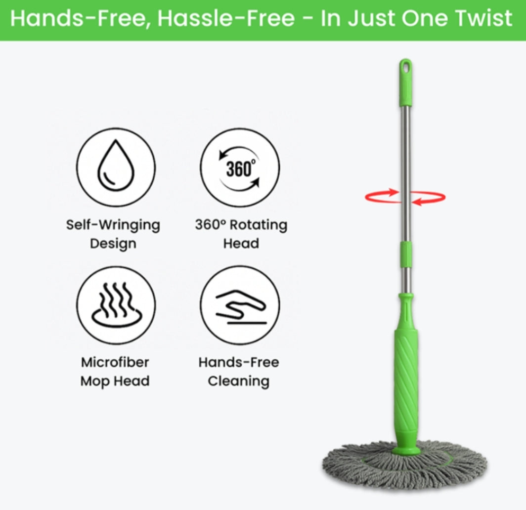 Easy Self-Twisting Water Rotating Mop 🧹