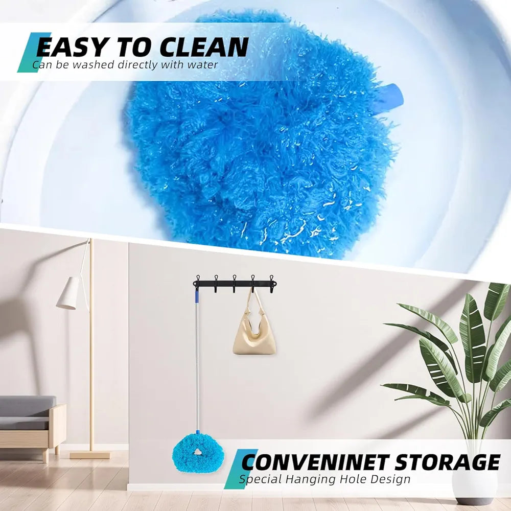 All-in-One Ceiling Fan & Home Duster | Washable Microfiber with Extension Pole (Blue)
