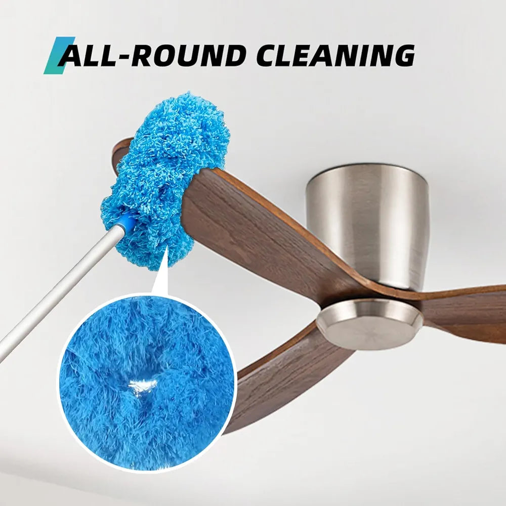 All-in-One Ceiling Fan & Home Duster | Washable Microfiber with Extension Pole (Blue)
